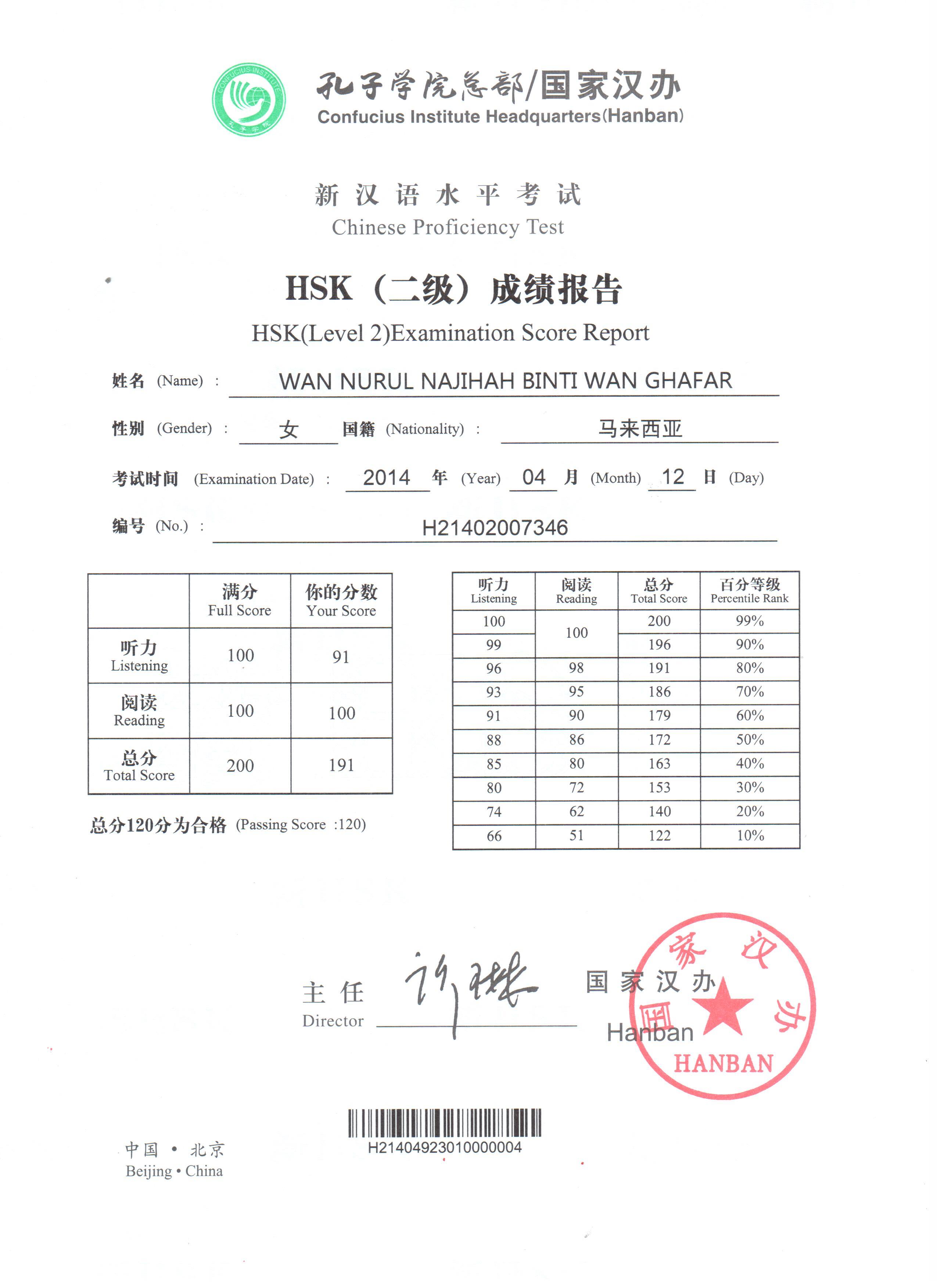 HSKLEVEL2APRIL2014