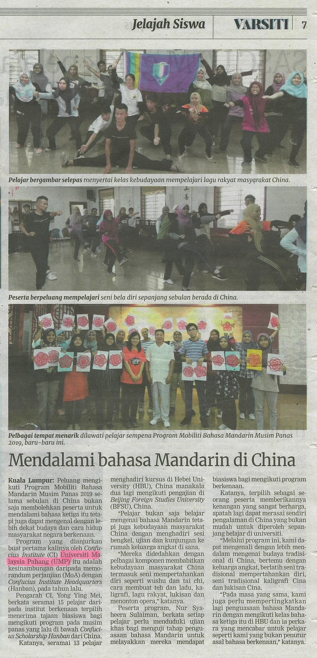 24102019 BH MENDALAMI BAHASA MANDARIN DI CHINA